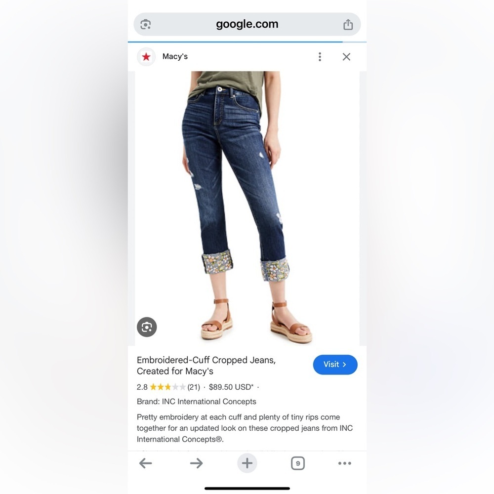 INC International concepts cropped jeans - Picture 11 of 11